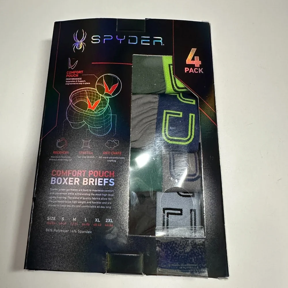 SPYDER Comfort Pouch Boxer Briefs‎ 4-Pack Men size Medium 32-34